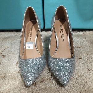 Christian Siriano Silver Sparkly Heels